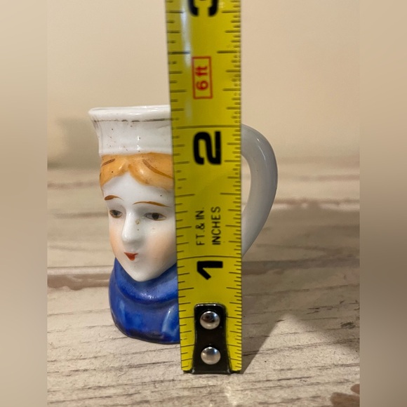 Toby Miniature Face Jug Pitcher Ceramic Occupied Japan Colonial Vintage - Picture 3 of 3